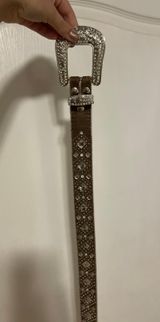 Bling Western Leather Belt About A Size 32 Photo 0