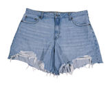 Abercrombie & Fitch Curve Love The Loose Short High Rise Size 33 Blue Distressed Photo 0