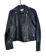 Ann Taylor Black Vegan Leather Edgy Moto Jacket NWT Women Sz XS Photo 0