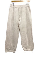 Free People FP Beach Ivory Cotton Knit Textured Jogger Pants Cream Women Medium Photo 0