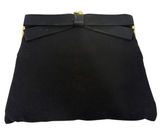 Vintage Black Fabric‎ Bow Clutch Bag Gold Tone Frame Kiss Lock Evening Purse Photo 0