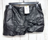 Sparkle & Fade Shorts Women 4 Black Leather Zip‎ Back Outseam Detail Chic Goth Photo 0