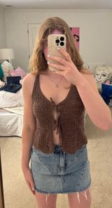 Brown Crochet Top Photo 0