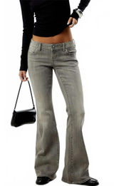 Pacsun Alana Ultra Low Rise Flare Jeans Gray NWT Montreal Size 25 Photo 0