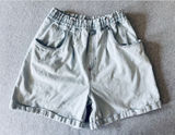 Vintage 80s Womens High Waist Paper Bag Acid Wash Denim Shorts Baggy Large Photo 0