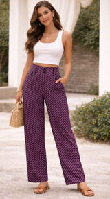 Anthropologie The Essential Flare Pants Plum Geometric Stripe 2 Preppy Womens Photo 0