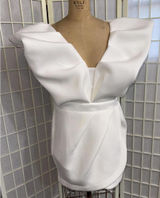 Bibi Bridal Shower White Dress Puff Icon Bride‎ Bachelorette Reception Dress XL Photo 0