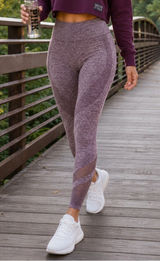 PINK Victoria's Secret‎ Seamless High Rise Leggings XS Heathered Mauve Mesh Photo 0