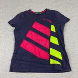 Lauren Ralph Lauren T-Shirt Womens L Blue Crew Neck Short Sleeve Colorblock Photo 0