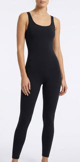 Naked Wardrobe Black Ribbed Sleeveless Bodycon Jumpsuit Small Photo 0