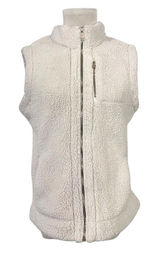 Calvin Klein Women's Sherpa Fleece Vest Cream Full Zip Mock Neck Large Teddy‎ Photo 0