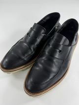 ECCO Dress Loafers‎ Women's EU 40 US 9 Black Leather Lug Sole Slip On Shoes Photo 0