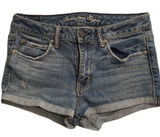 American Eagle '77 Hi Rise Shortie Sz‎ 6 Stretch Distressed Shorts 1.5" Inseam Photo 0