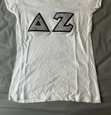 Delta Zeta Stitched Letters White Photo 0
