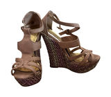 Women’s Liliana 5 1/4" Platform Wedge Sandals Tan Size 5-5.5 Photo 0