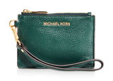 MICHAEL MICHAEL KORS Small Leather Card Holder Wristlet Green NEW NWT Photo 0