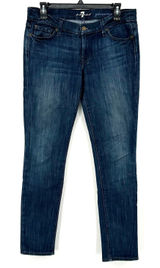 7 For All Mankind Size 29 Gwenevere Blue Denim Pants Jeans‎ Skinny Leg Darker Photo 0
