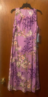 London Times Sleeveless Lavender Floral A-Line Dress, Size 10 Photo 0