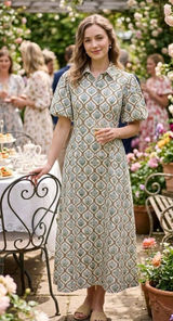 Tuckernuck Mimi Midi Dress Small Floral Puff Sleeve Cottagecore Cotton Photo 0