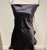 *flawed* PRINCESS POLLY Black Satin Dress Photo 0