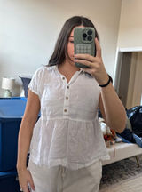 100% linen white blouse Size XS Photo 0