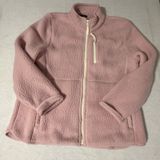 Talbots Petite Pink Sherpa Fleece Full Zip Jacket XL Petite Dusty Rose Pockets Photo 0
