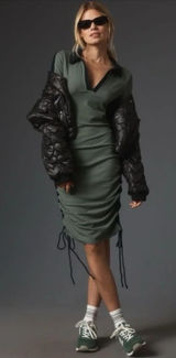 Daily Practice by Anthropologie Long-Sleeve Colorblock Polo Midi Dress‎ Photo 0