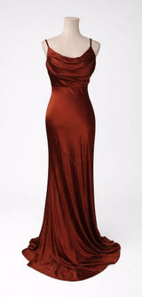 Revelry Skye Satin Side Zip Dress Size 12 Burnt Orange Double Slit NWT Photo 0