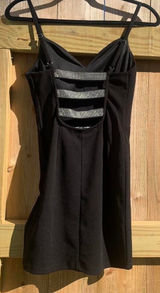 Charlotte Russe Black silver rhinestone‎ dress xs club part summer spring date hot sexy Photo 0