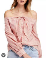 FREE PEOPLE Women’s Top‎ Hello There Relaxed Stylish Red/Orange Size Med Photo 0
