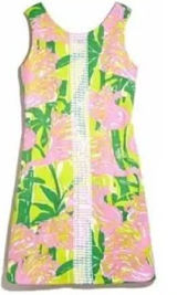 Lilly Pulitzer Pink Label Top with Green and Yellow Trim Photo 0