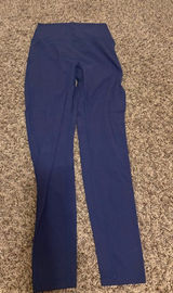 Buff Bunny Collection Leggings Medium Solid Blue Ankle Length Nylon Blend Photo 0