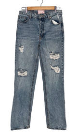 Revice Denim Straight Leg Jeans Womens 27 Blue Excellent Distressed High Rise Photo 0