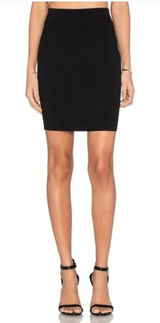 Alexander‎ Wang Knit Mini Pencil Skirt Womens Medium Black Stretch Bodycon Photo 0
