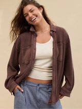 Aerie Canyon Sun Anytime Fave Waffle Shirt Oversized Shacket Size XS Photo 0