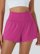 Halara Pink High Waist 2 in 1 Yoga Shorts with Pockets NWT S Long Photo 0