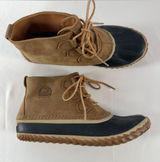 Sorel Out N About Leather Waterproof Lace Up Duck Boots in Brown Black Size 9.5 Photo 0