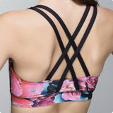 Lululemon Energy Bra Secret Garden Floral Strappy Sports Bra Yoga Pilates Size 6 Photo 0