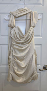 House of CB Joy Ivory Draped Corset Mini Dress Scarf Size M Photo 0