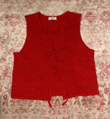 Tie front knit top Red Size L Photo 0