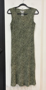 White Stag Green Animal Print Sleeveless Dress Size 18 Plus Y2K Leopard Tank Photo 0