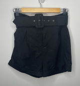 Nasty Gal- Black High Waist Belted Wide Leg Shorts Photo 0