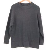 Aerie Oversized Ribbed Crewneck Sweater Womens Size XS Charcoal Grey Cozy Warm Photo 0
