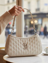 Steve Madden Elodie Quilted Shoulder Bag White Vegan Leather Y2K Bag Photo 0