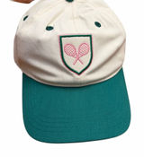 Frasier Sterling Stylish Women's Cap with Tennis Emblem - Green and White Photo 0