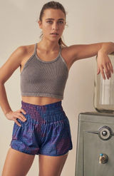 Free People Womens Large Blue The Way Home Short Marianas Combo Print New Photo 0