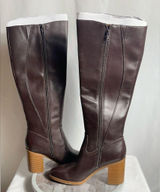 Giani Bernini Odettee Brown Tall Leather Block Heel Boots Size 8M Photo 0