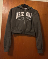 Arizona XS Cropped Zip Hoodie Jacket - Gray Photo 0