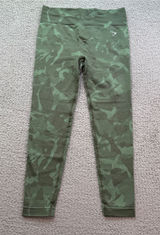 Gymshark Camo Seamless Leggings Green High Waisted Workout XL Gym Bodybuilding Photo 0
