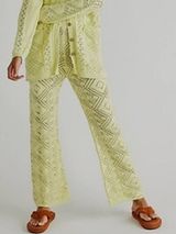Free People FP Beach Get Away Fauxchet Lime Green Pants Size Medium Photo 0